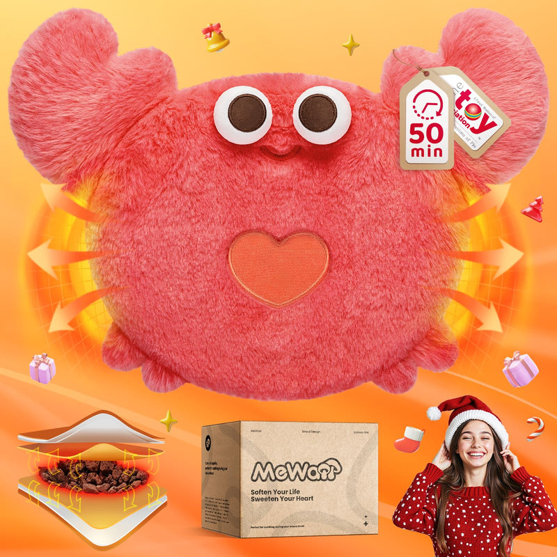 [Australia] - Mewaii Microwaveable Crab Heating Pad, Stuffed Toys, Heated, Lovely Crab Pillow, Plush for Period Cramps, Stress Relief, Stuffed Gifts, Plush Toys for Girls, Boys, Women Crab 