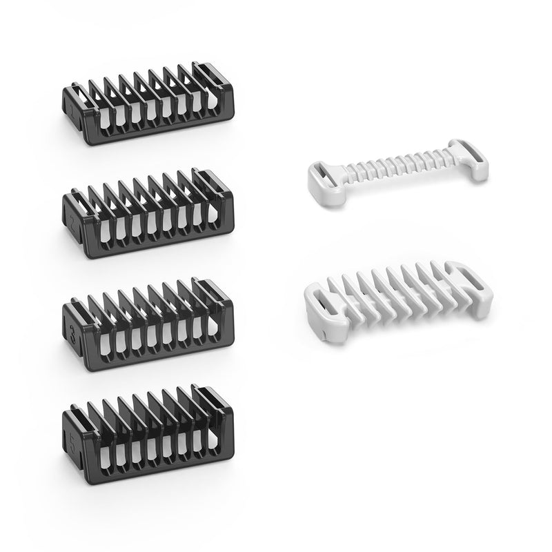 [Australia] - Attachments Intimate Skin Protection 3mm Body Comb with 1/2/3/5mm Protective Comb Set for O Blade QP2520 QP2530 QP2620 QP2630 QP6551, Electric Shaver Attachments Oblade Accessories, 8 Pieces 