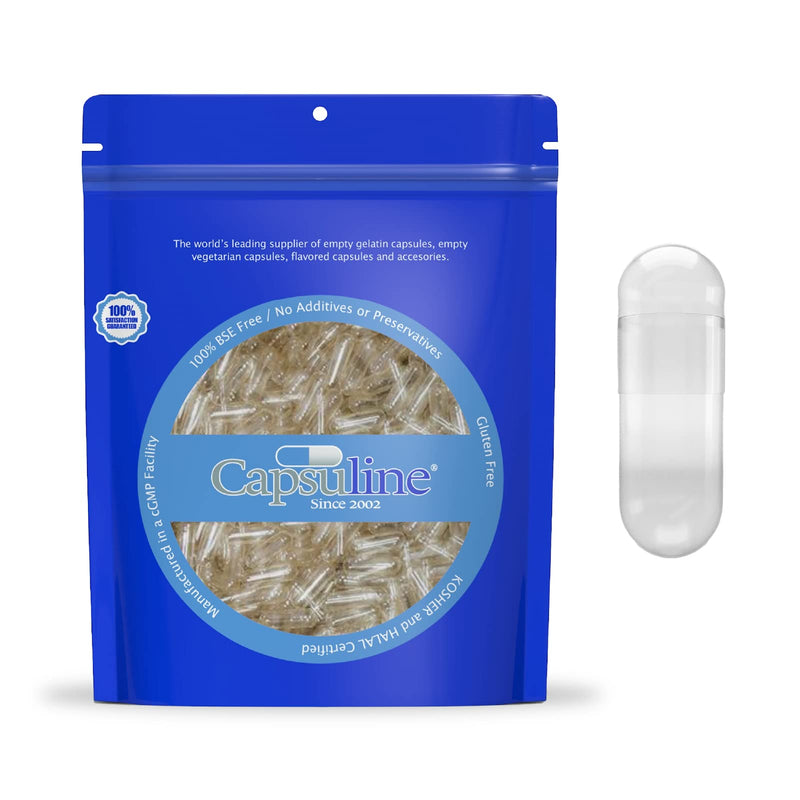 [Australia] - Capsulins | Gelatine empty capsules size 4 | Transparent, transparent, 1000 pieces - made in North & South America - Kosher & Halal certified - pill capsules 