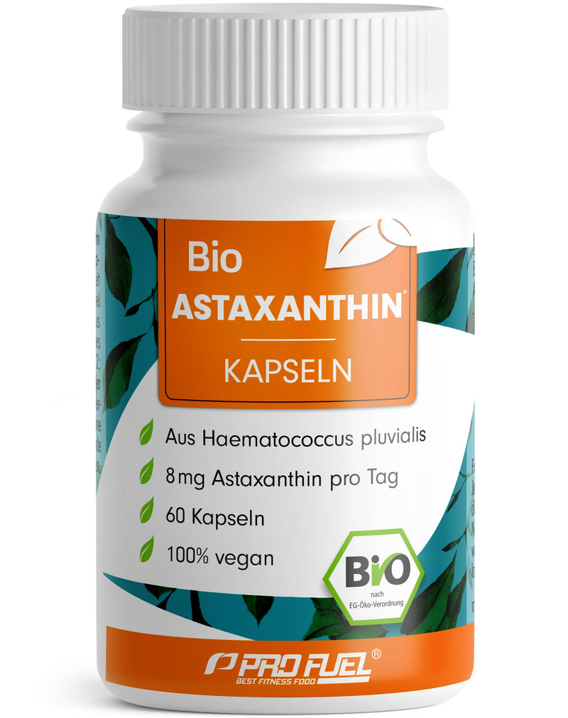 [Australia] - ORGANIC Astaxanthin capsules 60x - Astaxanthin high dose & organic - 8 mg Astaxanthin per capsule - Algamo® Premium Astaxanthin from the blood rain algae (Haematococcus pluvialis) - laboratory tested with certificate 1x 60 capsules 