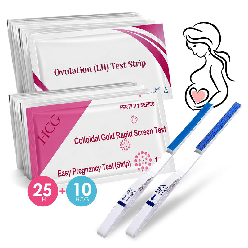 [Australia] - 25 ovulation test + 10 pregnancy test, desire to have children, ovulation test kit, ovulation test with 25 miu/ml optimal sensitivity, quick and accurate results, fertility test for women 