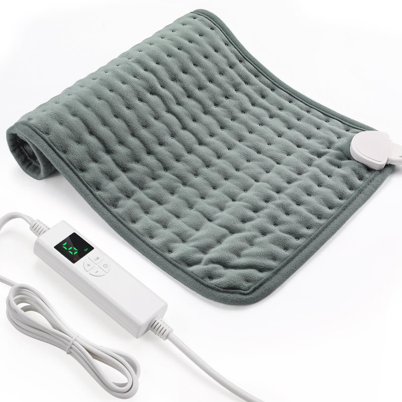 [Australia] - OneAmg heating pad with automatic switch-off, electric heat pad with 4-hour timer and 6 heat settings, heating pad with digital remote control, machine washable, heating pad back 30x60 cm gray 