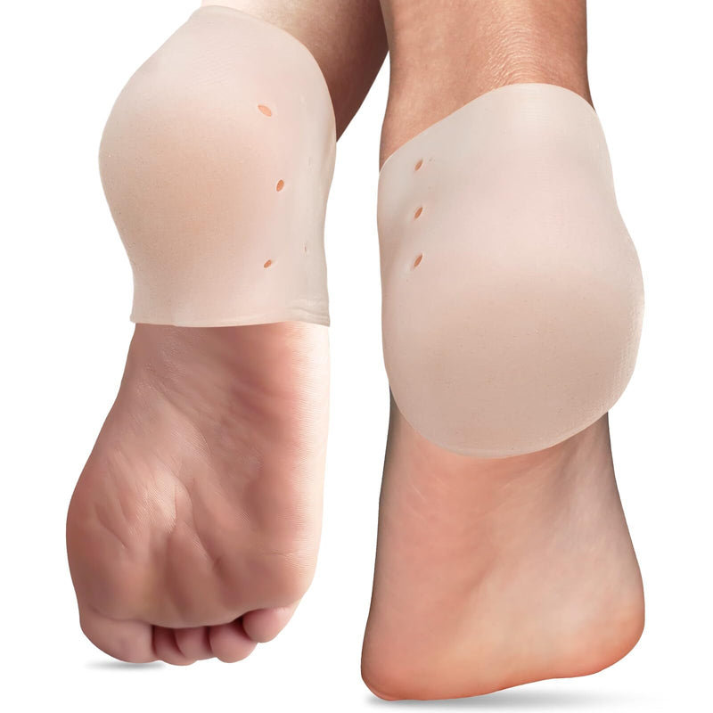 [Australia] - 2 pairs of silicone heel protection, gel heel protection, heel socks, gel heel protection, heel socks for heel pain, dry cracked heel, transparent color 