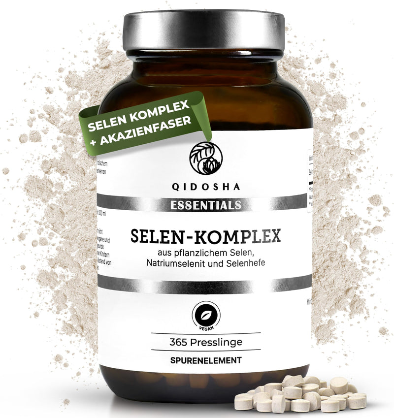 [Australia] - QIDOSHA® Selenium complex, 365 tablets with 200µg selenium each, complex made from plant-based selenium, sodium selenite and selenomethionine, vegan, German production, each batch laboratory tested, high-dose selenium 