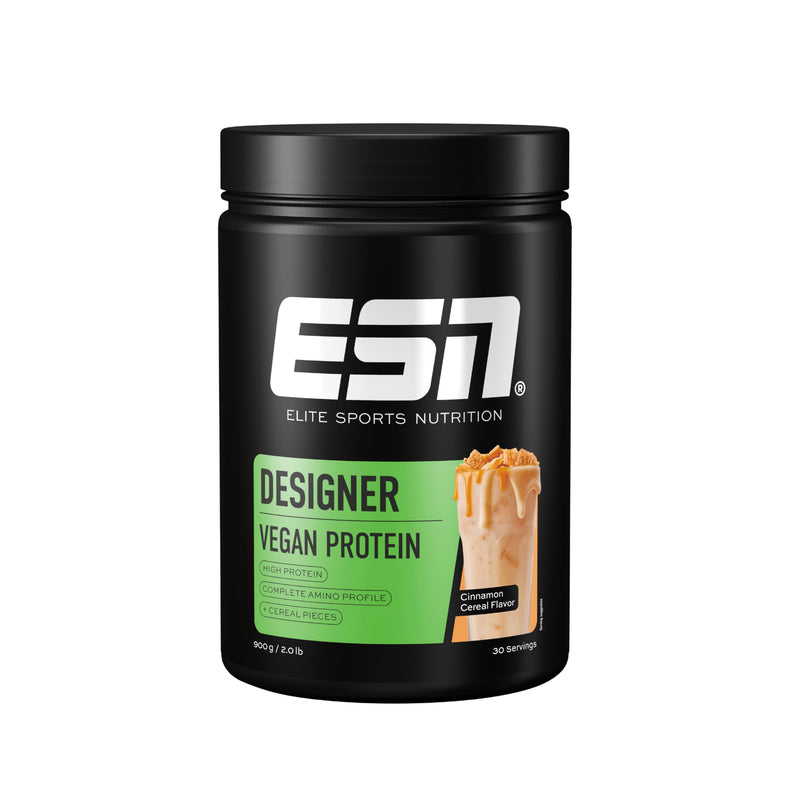 [Australia] - ESN Vegan Designer protein powder with soy, cinnamon cereal, 900 g, creamy consistency, tested quality - made in Germany 900 g (pack of 1) 