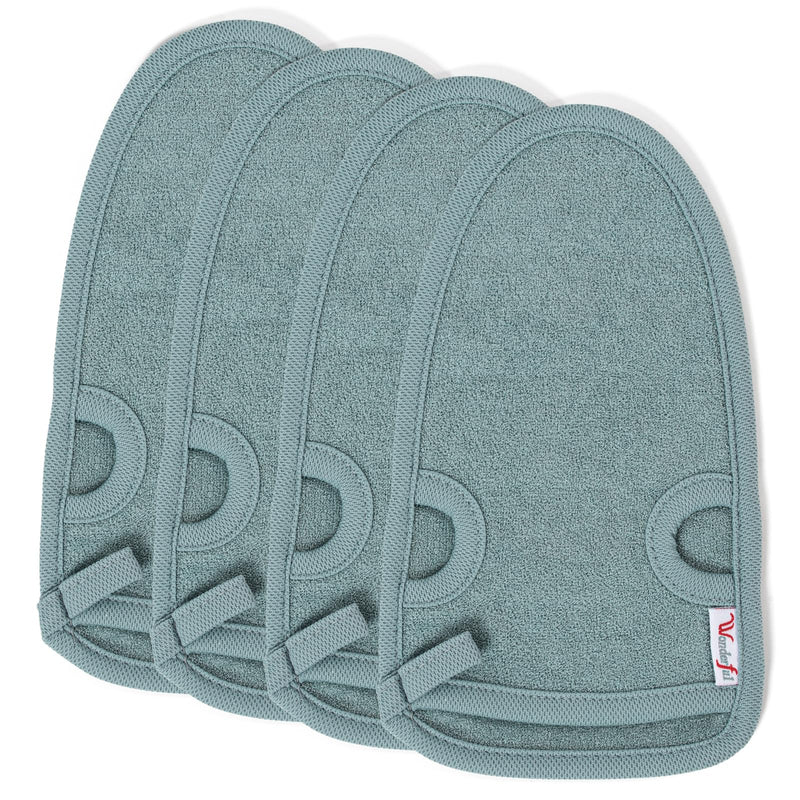[Australia] - Pack of 4 peeling gloves, exfoliating gloves, body peeling gloves for men and women, peeling and body scrub (grey) 