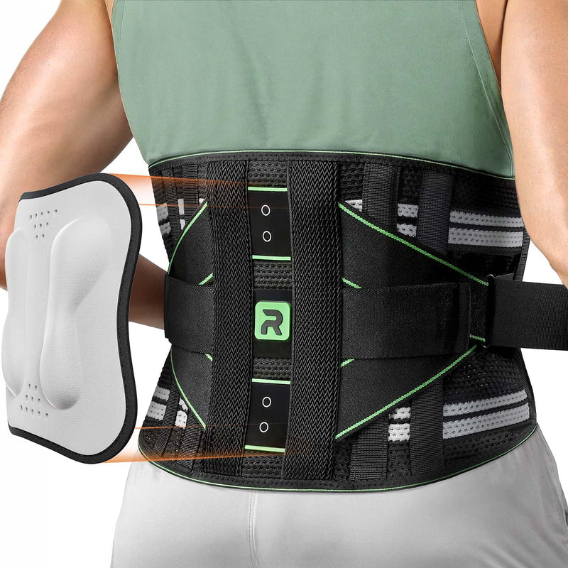 [Australia] - Rakiie Back Support Belt for Men and Women, 8-Way Lumbar Support with 3D Pad and Massage, Breathable Back Brace to Relieve Back Pain (XXL) XXL 