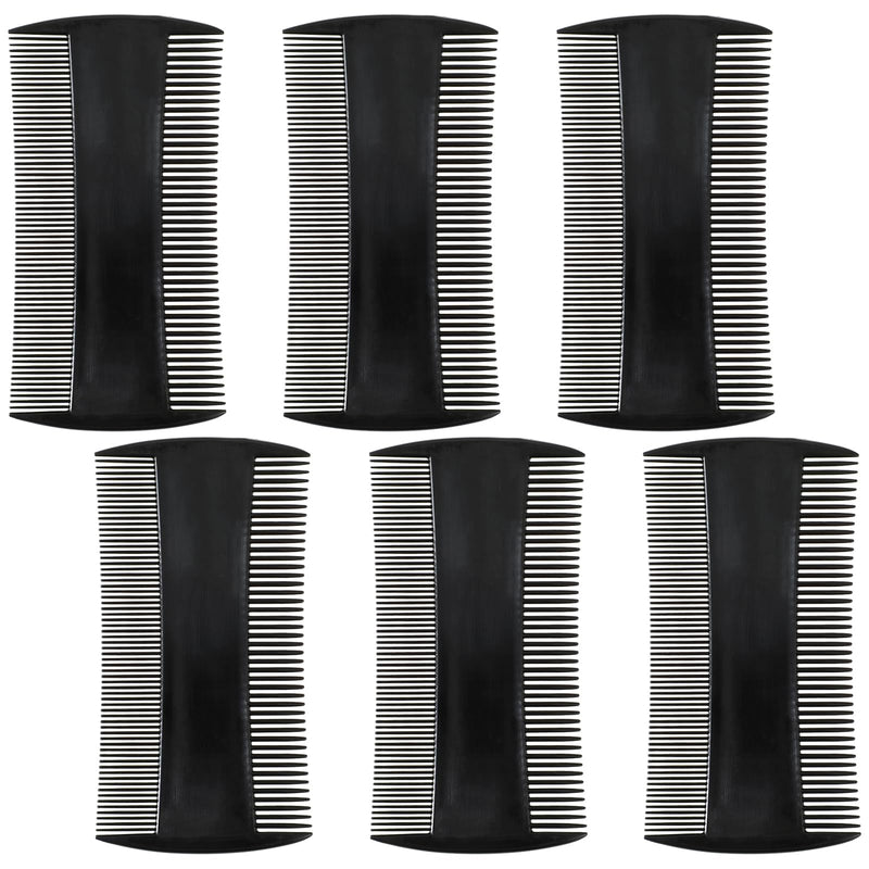 [Australia] - Pack of 6 beard combs, fine, black, beard brush, men, double-sided lice comb, men's anti-static hairdressing comb, high-quality dandruff comb, birth comb, lice combs, beard care set for men 