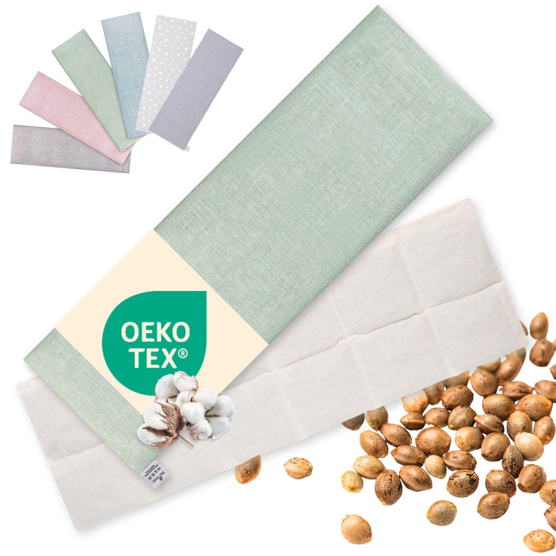 [Australia] - Cherry stone pillow microwave XXL 60x20cm long: OEKO TEX, organic, non-toxic | Grain pillow LARGE (stomach, back, shoulder, neck) - grape seed pillow heat pillow gift (green) green 