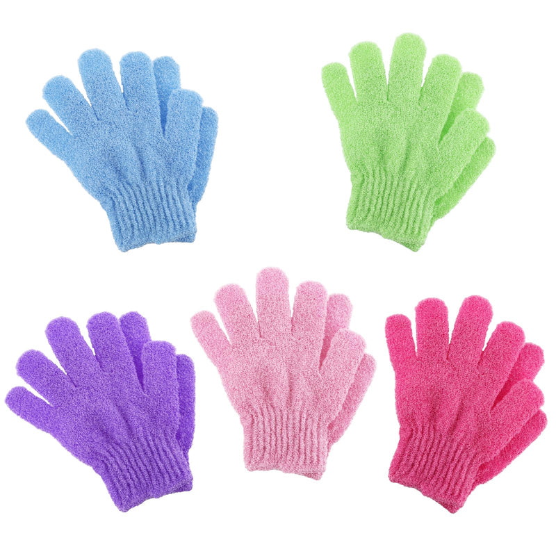 [Australia] - Molain Pack of 10 peeling gloves, peeling gloves, exfoliating gloves, washing gloves, bathing gloves, body shower gloves, peeling body bathing accessories, 5 colors 
