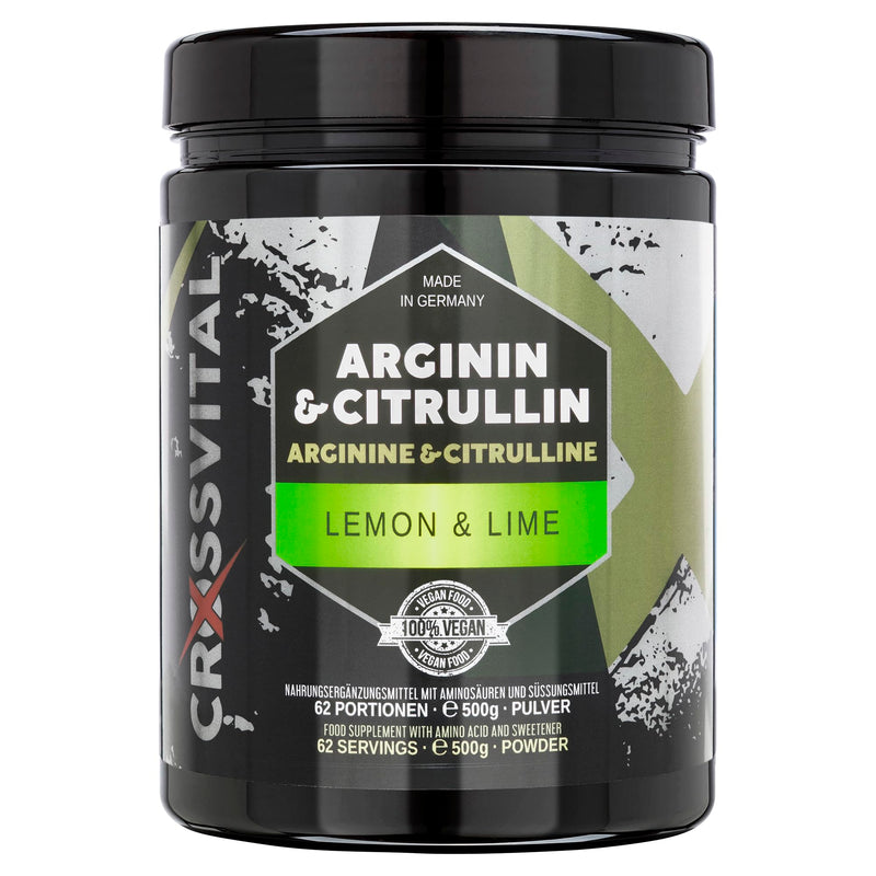 [Australia] - L-ARGININE & L-CITRULLINE powder I Lemon & Lime I CROSSVITAL I vegan I 500g I made in Germany 