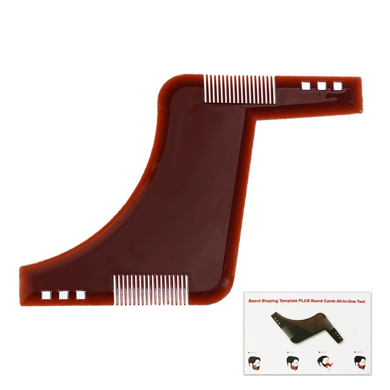 [Australia] - CPJJ Beard template and double-ended beard comb - precise styling for men's beard care, beard shapes for goatee sideburns neck, beard template for easy cutting, beard comb styling tool 