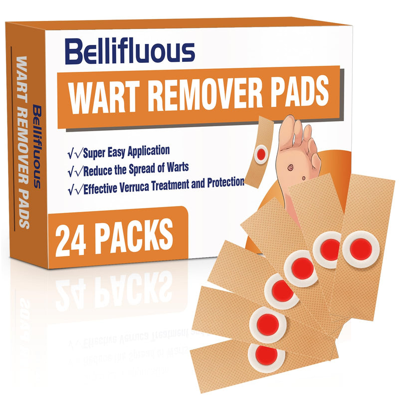[Australia] - Bellifluous Wart Remover, Pack of 24 Corn Plasters for Children Adults, Remove Warts for Hands, Feet, Face, Fingers, Effective Wart Plasters, Pads, Painless Corn Remover 