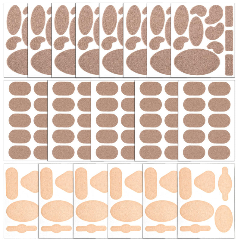 [Australia] - Pack of 20 moleskin adhesive pads, mix of different shapes, moleskin adhesive tape, moleskin plaster, moleskin sticker, foot protection, moleskine padding for feet, toes, fingers, shoes 
