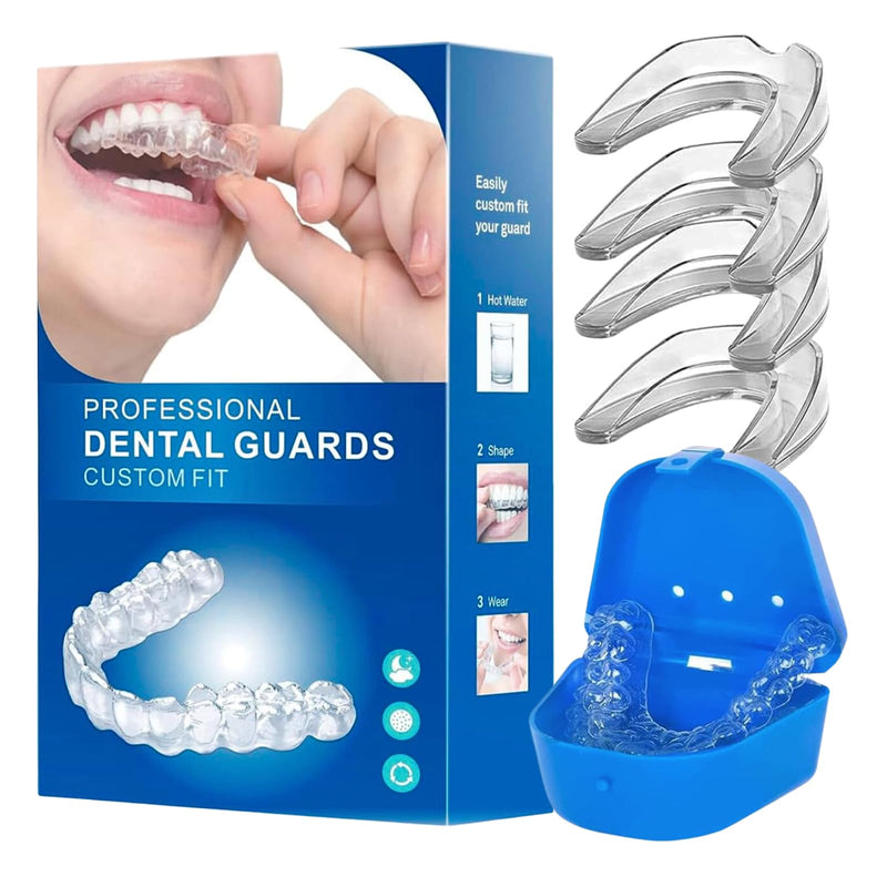[Australia] - Grinding splint for night, dental splint, mouth guard, bite splint for night, pack of 4, reusable, used for reduced teeth grinding splint, effective snoring stopper, bite splint, teeth night white 