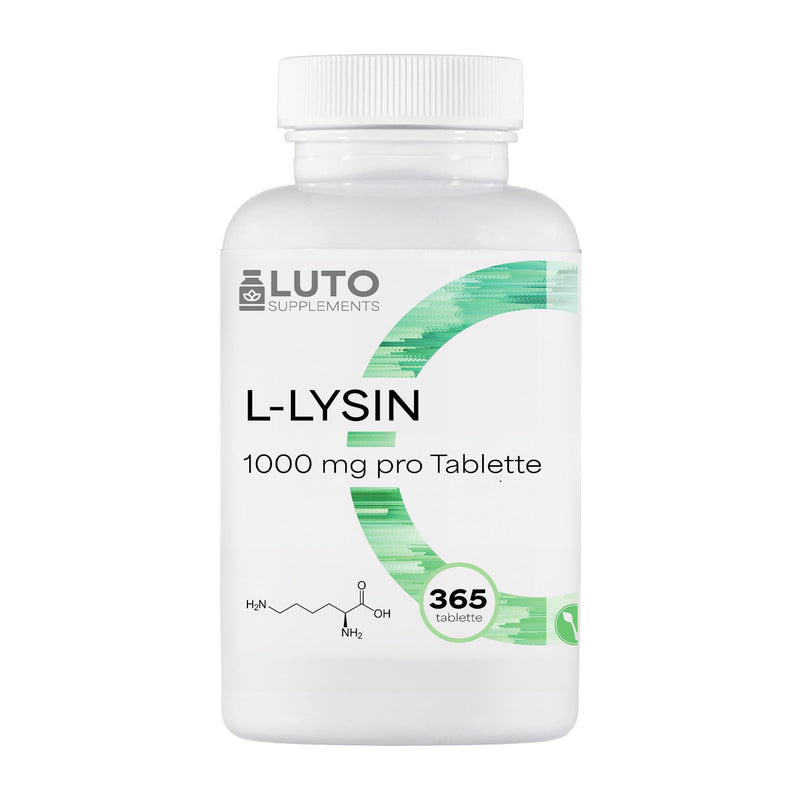[Australia] - L-Lysine 1000-365 tablets - 1000 mg per ONE tablet - From plant fermentation - Without unwanted additives - High dosage - Vegan - LUTO Supplements 