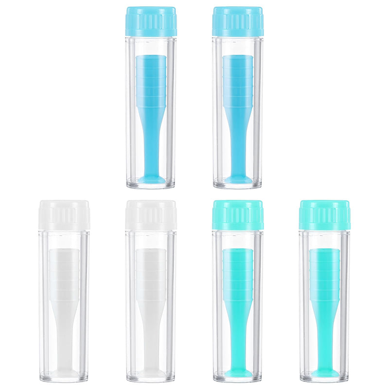 [Australia] - Oruola Pack of 6 contact lens suckers, contact lens suckers, soft lenses, soft contact lens remover tool for RGP and scleral lenses, silicone eye contact lens piston suction cup, 3 colors 