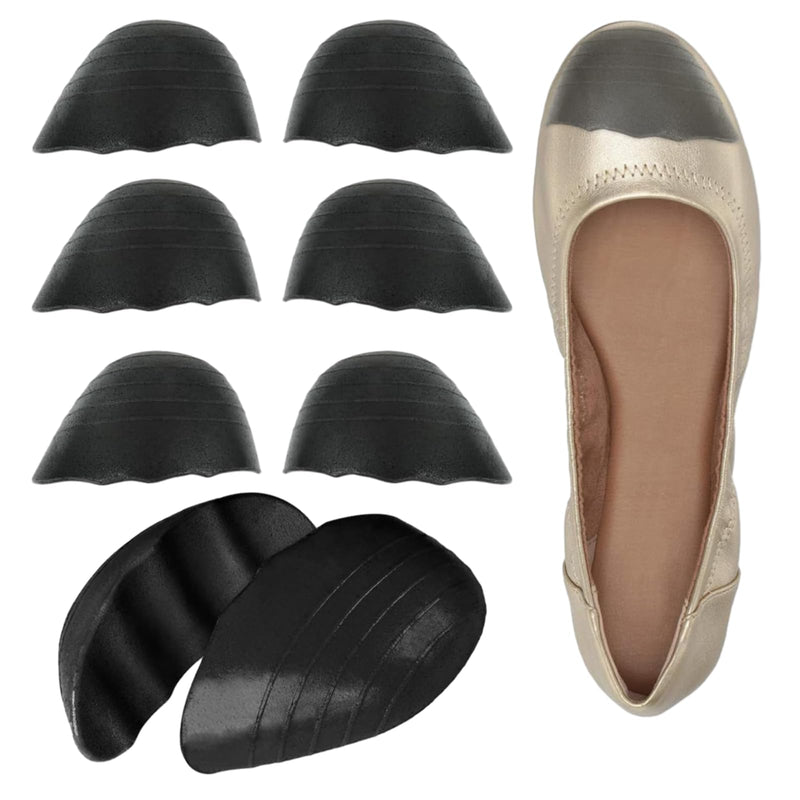 [Australia] - 3 pairs of shoe filler inserts, toe filler inserts for shoes that are too large, insoles, adjustable shoe pads, toe cushions, for women, men, high heels, suit shoes, casual flats (black) 