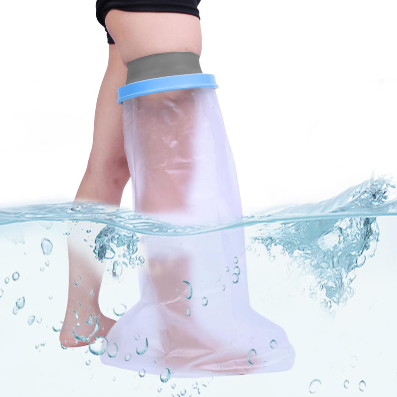 [Australia] - Shower protection leg, 136 cm long plaster protection, waterproof leg XL, reusable leg print cover, adult anti-slip plaster protection for foot, thigh, knee, plaster bandages (long leg protector XL) 