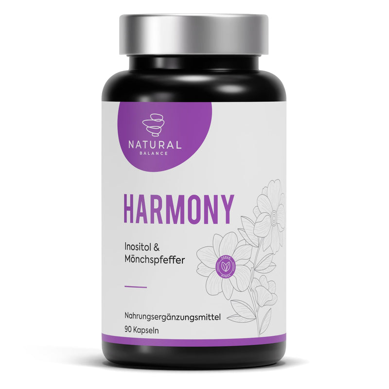 [Australia] - HARMONY - Monk's Pepper & Myo Inositol High Dose for Women Balance - 90 vegan capsules with Vitex Agnus Castus, L-Carnitine, Folic Acid & Iron for hormonal balance & well-being 