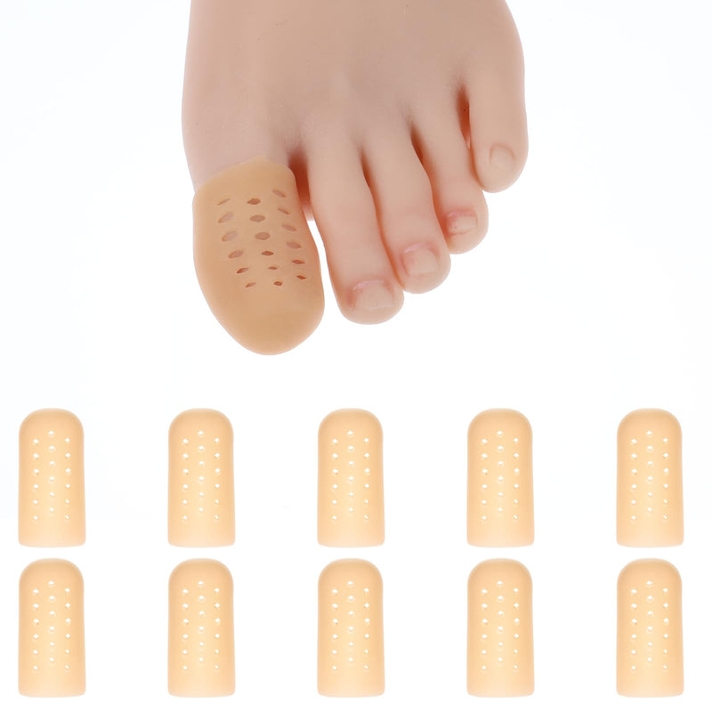 [Australia] - Sibba 10x Support Breathable Toe Protection Pads Big Toe Caps Covers with Holes Silicone Foot Pads Comfortable Toe Cover Hammer Toes Splint Corns Friction Ingrown Toenails 