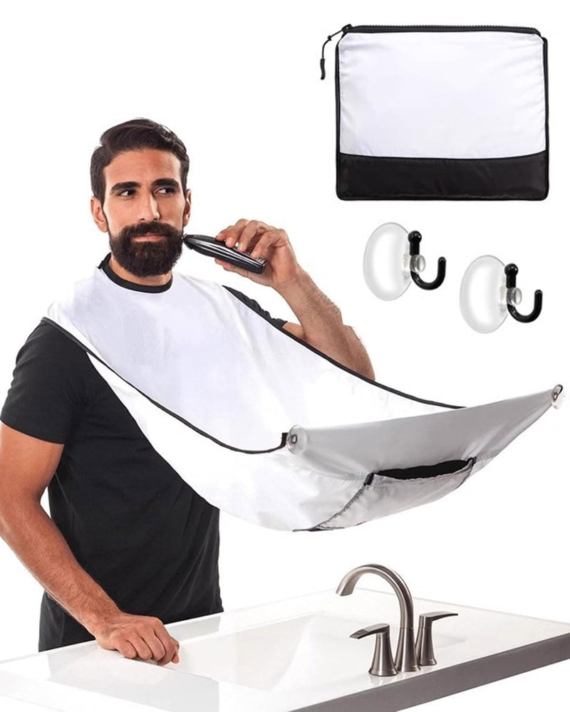 [Australia] - LOZTBUE 1 piece white beard apron for beard styling, waterproof beard bib for beard care fabric gift of the men's series 