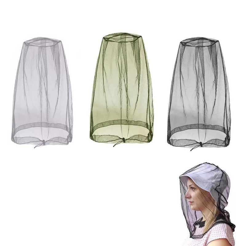 [Australia] - Pack of 3 premium mosquito net heads for insects, fly and insect protection, ultra large and long, extra fine holes for camping, hiking, fishing, gardening, safari, suitable for all hats head net 