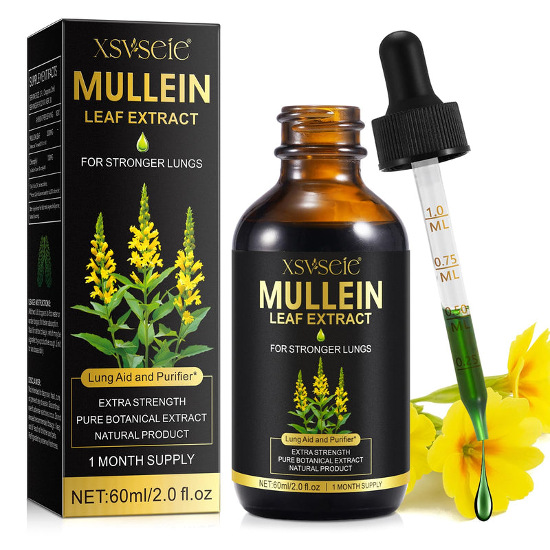 [Australia] - Mullein Leaf Extract, Mullein Leaf Drops, Mullein Drops For Lungs, Natural Mullein Extract, Supports lung cleansing and respiratory function for healthy breathing (1) 1 