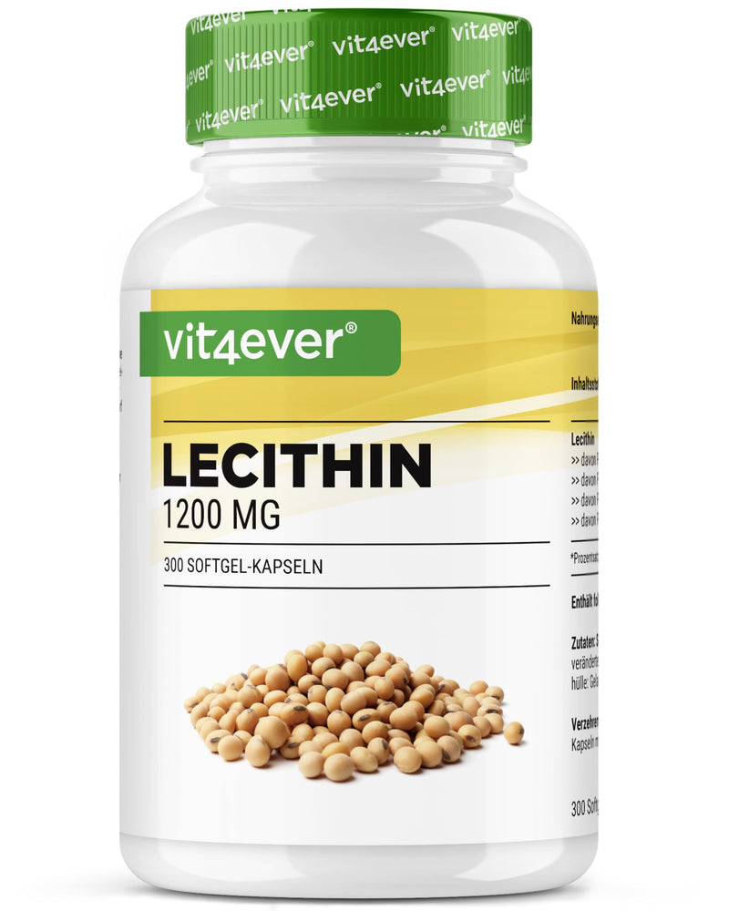 [Australia] - Lecithin 1200 mg - 300 softgels - Premium: With phosphatides - Soy lecithin without genetic engineering - High dosage - Premium quality 300 pieces 