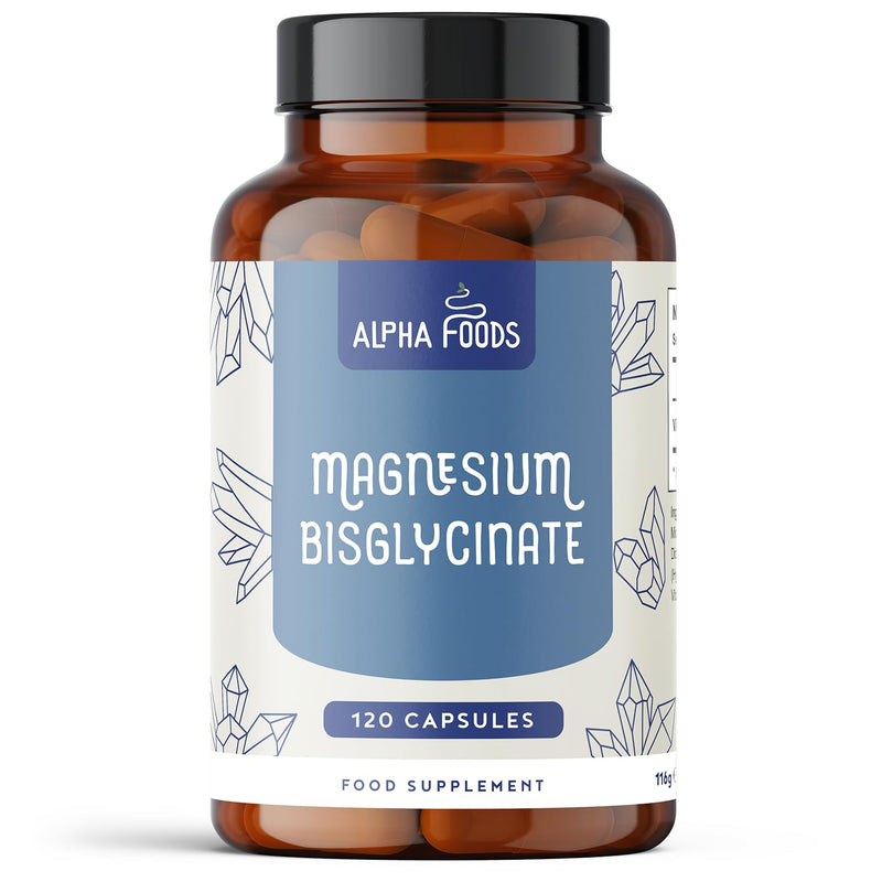 [Australia] - Magnesium bisglycinate | 120 capsules | 1500 mg magnesium glycinate per daily dose, of which 300 mg elemental magnesium | Vegan | High dosage | Alpha Foods 