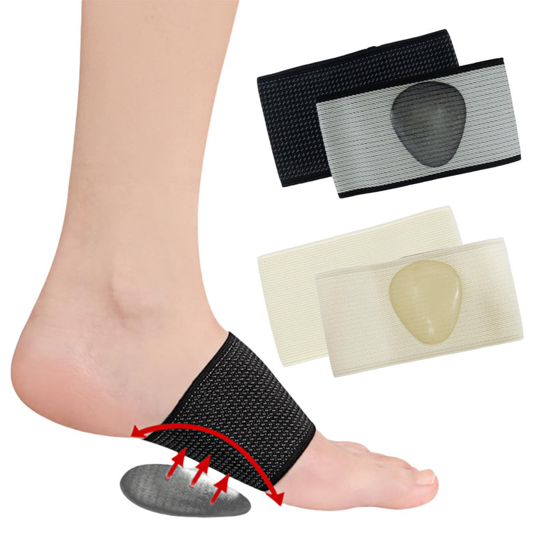 [Australia] - 2 pairs of arch support bandages, metatarsal foot bandage, heel spur bandage with gel pads to relieve flat foot pain, plantar fasciitis bandage, arch bandages for comfort and stability (L) 