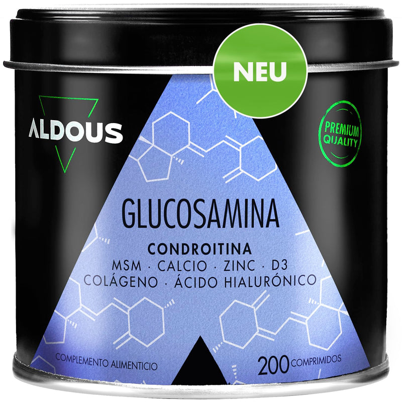 [Australia] - Glucosamine Chondroitin High Dose - 200 Tablets XL - MSM, Collagen, Hyaluronic Acid, Zinc, Calcium and Vitamin D3 - Natural Anti-Inflammation - For Bones and Joints - Plastic-Free 