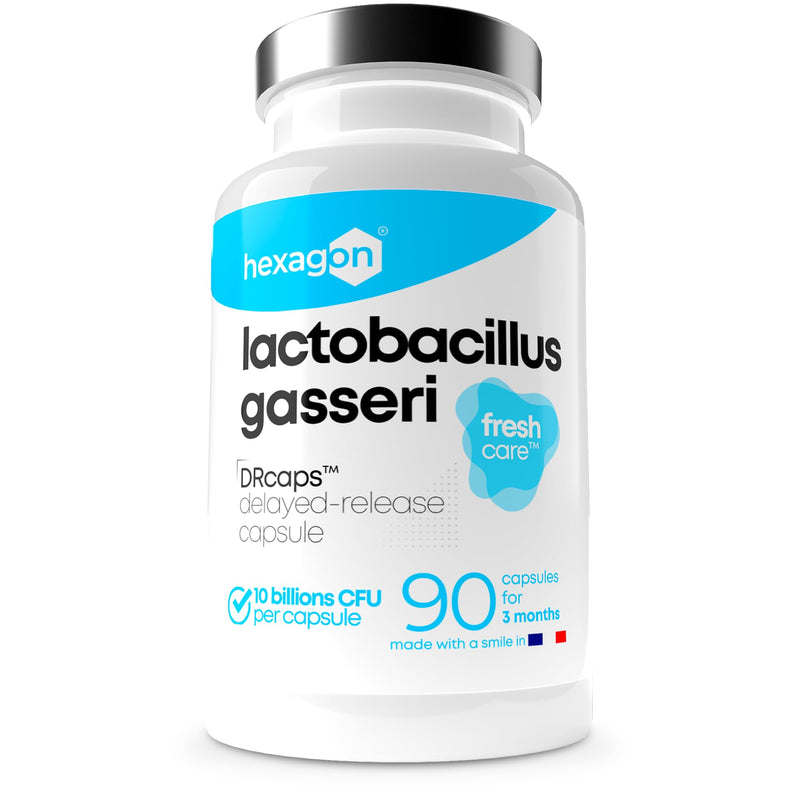 [Australia] - Lactobacillus Gasseri 10 Billion CFU/Capsule - Complete 3+ Month Cure - L-Gasseri - Freshcare™ - 90 DRcaps™ Stomach Acid-Resistant Capsules - Vegan - Hexagon 