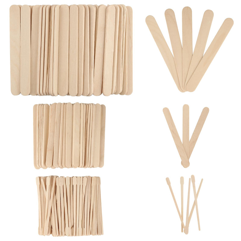 [Australia] - Pack of 300 wooden spatulas for hair removal, 3 sizes mouth depressors wood, wooden spatula waxing applicator, wooden mouth depressors wooden sticks for crafts, spatulas wood for ice cream sticks, crafts 