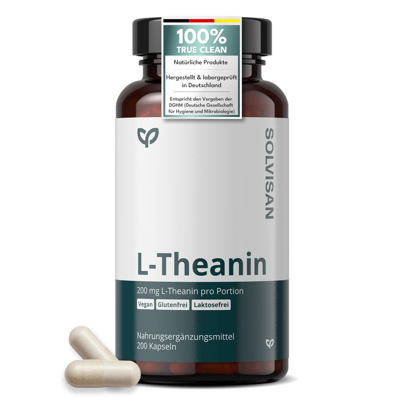 [Australia] - SOLVISAN L-Theanine capsules - IMPORTANT: Study dosage of 200 mg per day - 200 capsules - No additives 