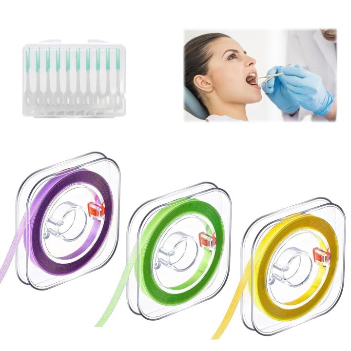 [Australia] - 3 volumes of dental sandpaper dental sandpaper (4mm*6m) tooth polishing strips dental sandpaper for gaps dental polishing strips for deep cleaning of oral hygiene with 1 box of interdental brush 