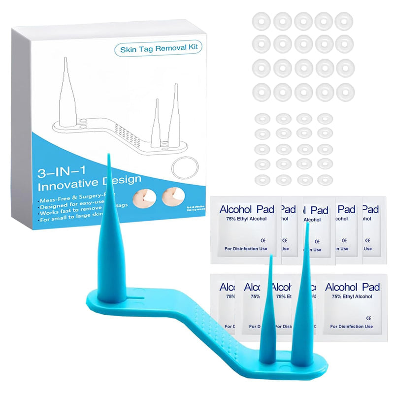 [Australia] - Tag Remover Device, Stalk Wart Removal Device, 3 in 1 Skin Tag Fibroma Removal Quick Kit, Safe for Face, Neck and Body Azure Blue 