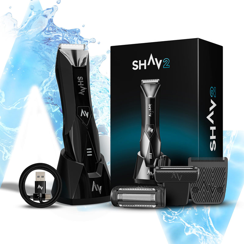 [Australia] - SHAV 2™ CutFree Intimate Razor for Men Waterproof Electric Trimmer Wet/Dry Hair Trimmer with Interchangeable Ceramic Blade Module, Body Groomer for Intimate and Body Hair Men's Care Razor 