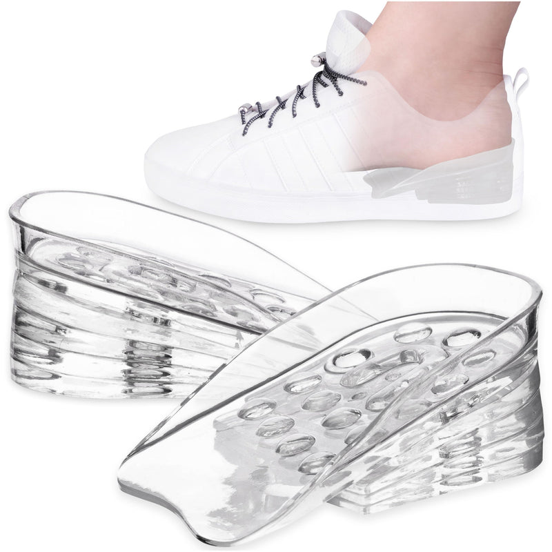 [Australia] - SULPO Shoe Insoles Increase - Height Increase Insoles - Insoles Men's Shoes for Heel Increase - Increase Heel Cushion - Height Increase Insoles - Heel Pads - Heel Wedge - Height Adjustable Transparent 