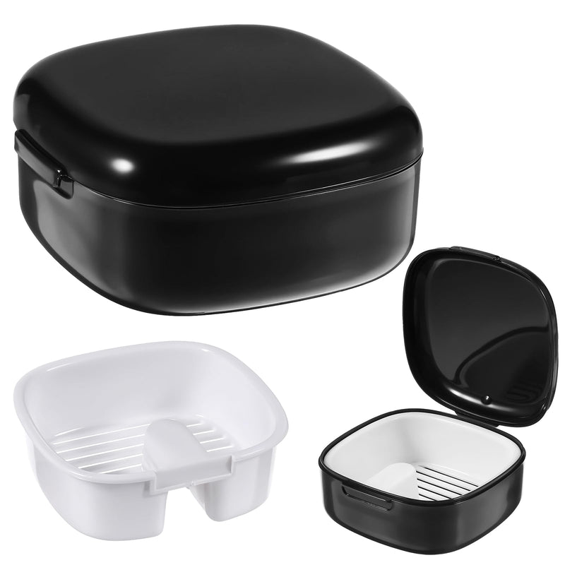 [Australia] - AOZUO Braces box, retainer case, tooth splint box with removable filter screen, orthodontic mouth guard case, aligner case for women, men, teenagers, adults (black) black 