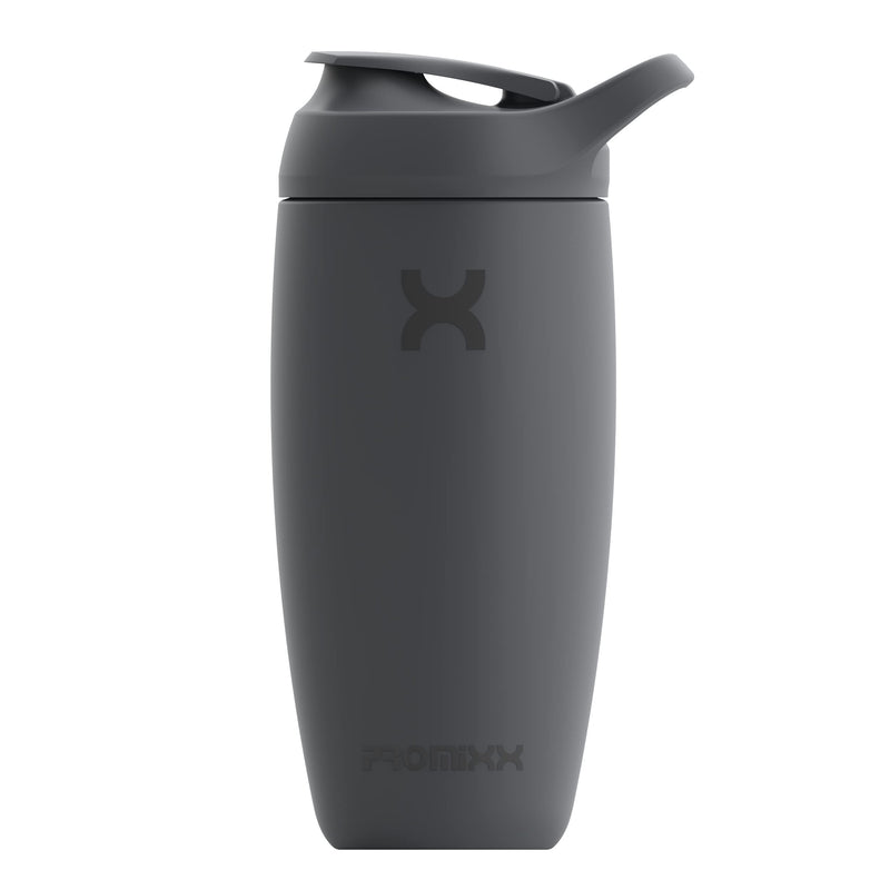 [Australia] - Promixx PURSUIT Protein Shaker Bottle New Edition - Insulated Stainless Steel Water Bottle and Blender Cup, 550ml, Graphite Grey 