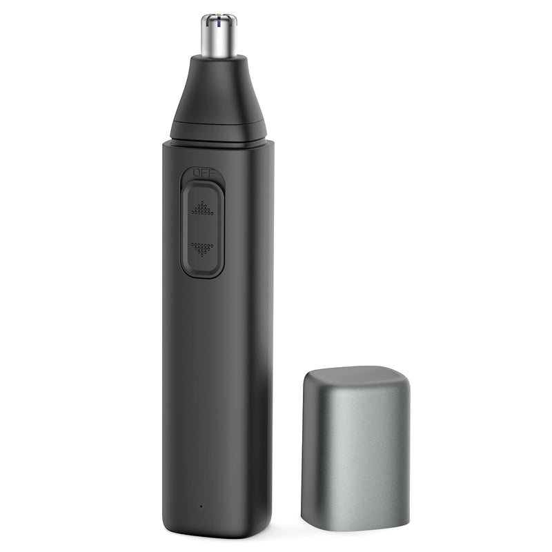 [Australia] - Ear and nose hair trimmer for men and women Painless nose hair removal Double-edged steel trimmer Easy to clean USB rechargeable Black 