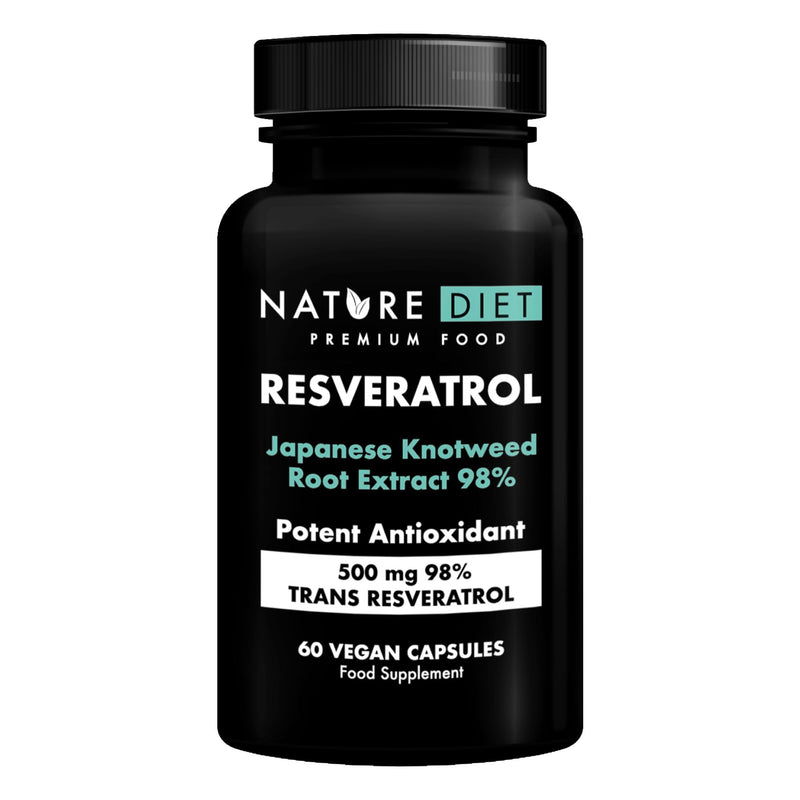 [Australia] - Nature Diet Resveratrol - 500 mg Trans-Resveratrol (98%) - Japanese Knotweed Extract - 60 Vegan Capsules - Antioxidant Protection - Supports Healthy Aging & Cell Health 