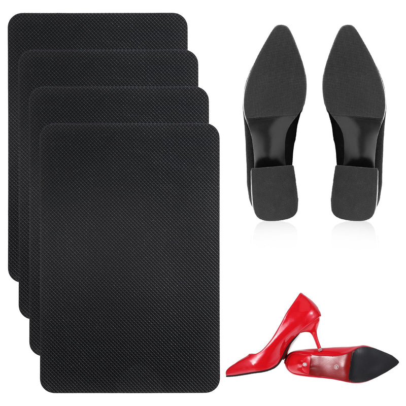 [Australia] - YUXIANLB Pack of 4 shoe sole protectors, self-adhesive shoe sole protectors for high heels, black shoe sole protectors, silicone anti-slip shoe handles on the bottom of the shoes, non-slip shoe pads 