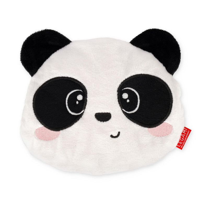 [Australia] - Legami - Mini thermal pillow with flax seeds, warm cuddly toys, in flax seeds, lavender scent, polyester and cotton, relaxation donut, microwave or refrigerator, panda theme, 18 x 19 x 2.5 cm 
