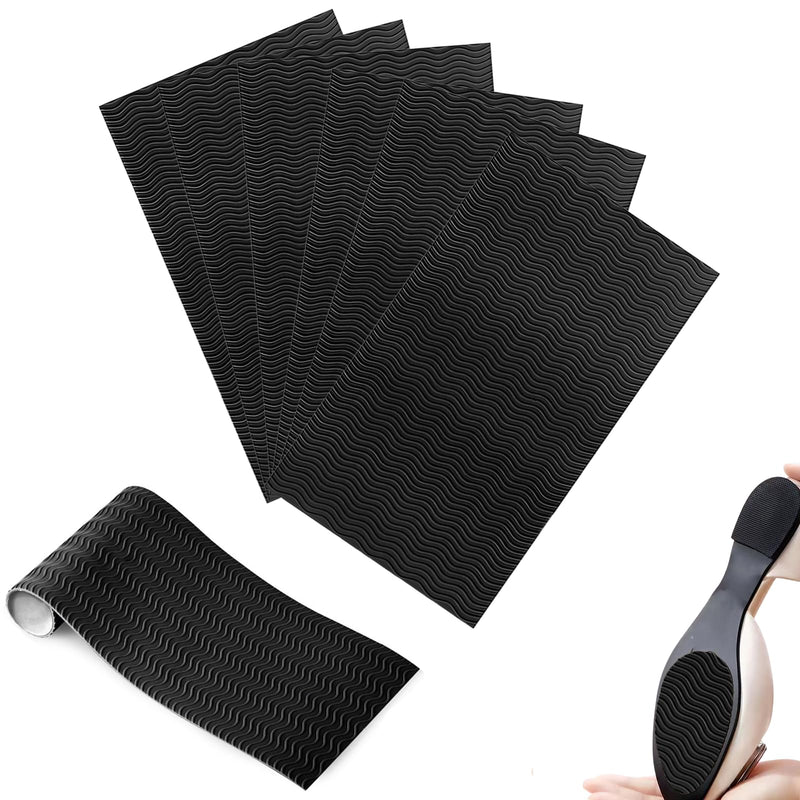 [Australia] - Pack of 6 shoe sole repair, shoe sole, rubber soles for sticking on, non-slip sole rubber for non-slip shoes, shoe repair set for felt shoes, heel repair set, anti-slip sole, shoe accessories, black 