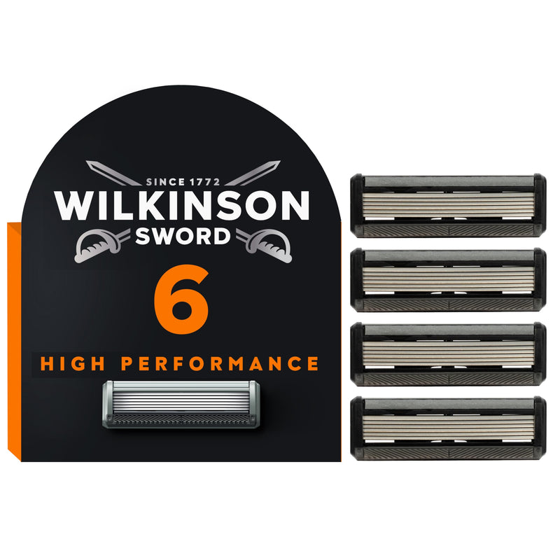 [Australia] - Wilkinson Sword - Wilkinson 6 razors for men, 4 replacement blades, 6 diamond coated blades for an extra close shave 
