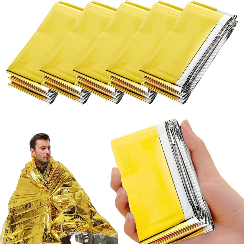 [Australia] - MOAZIFI Five rescue blankets gold/silver 210x160cm, rescue blanket, survival, rescue blanket gold/silver, thermal blanket, thermal blanket 