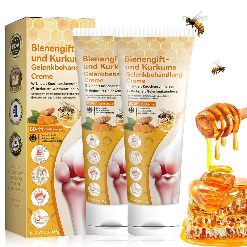 [Australia] - Bee venom and turmeric joint cream, pack of 2 bee venom advanced joint and bone cream, bee venom ointment, bee venom cream for complaints in the back, joints, knees 