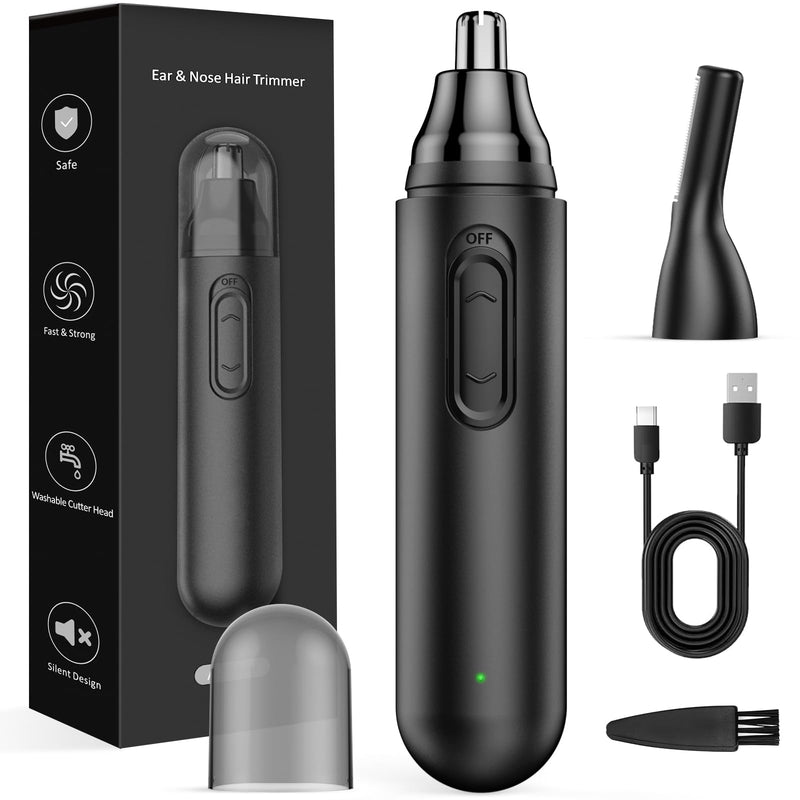 [Australia] - Nose hair trimmer nose hair trimmer men's USB eyebrow razor: iFanzeTech painless ear | Nose trimmer men and eyebrow trimmer, rechargeable dark black 